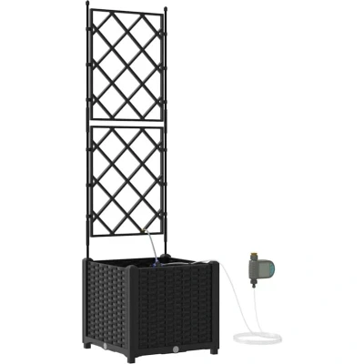 Image of vidaXL Garden Planters with Water Irrigation System Black