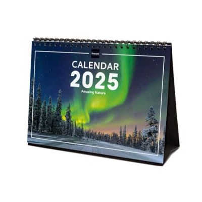 Image of Finocam International 2025 Desktop Photo Calendar Month View January December (12 months) Nature