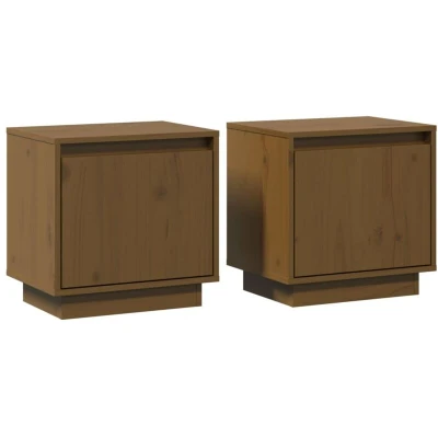 Image of vidaXL Bedside Cabinets 2 pcs Honey Brown 40x30x40 cm Solid Wood Pine