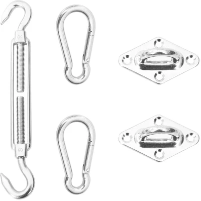 Image of vidaXL 5 Piece Sunshade Sail Mounting Kit Stainless Steel
