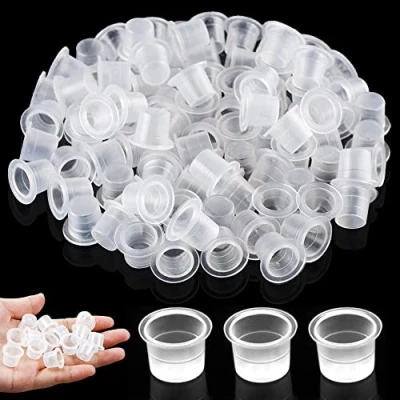 Image of Emalla Tattoo Ink Caps Cups 200Pcs Disposable Medium Microbading Plastic Pigment Makeup Container Cap for Kit
