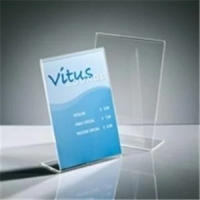 Image of SIGEL TA217 Sign Holder, slanted, for A7 landscape, single sided presentation, uv resistant acrylic, transparent, 10 Pieces