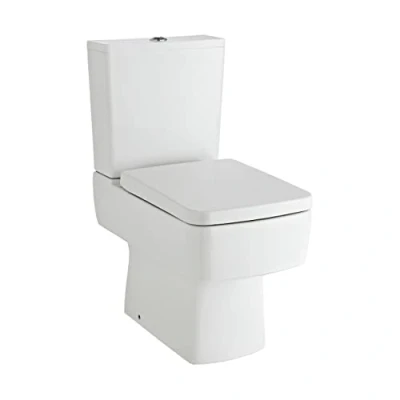 Image of Nuie CBL008 Modern Compact Semi Flush to Wall Pan and Cistern WC Toilet (No Seat), 800mm x 355mm, White