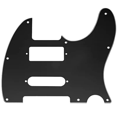 Image of Musiclily Pro 8 Holes Guitar Pickguard for Brent Mason Tele Style Electric Guitar, 3ply Black
