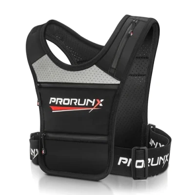 Image of PRORUNX Running Phone Holder Vest Waterproof Pouch Energy Gels Reflective Adjustable Waistband Lightweight Men &amp; Women UK Brand