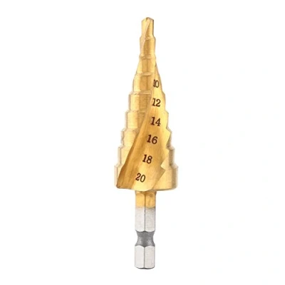Image of Step Drill Bits High Speed Steel Titanium Coated Bit Power Accessory Hex Shank 4 20mm