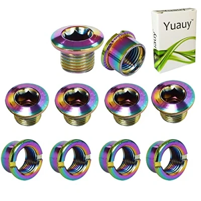Image of Yuauy 5 pcs Single Chainring Bolts Screws Colorful Disc Crankset Nuts Chainwheel Fit for Road Bike Mountain MTB