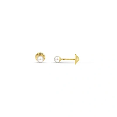 Image of Amberta Allure Women 9ct Gold Pearl Stud Earrings: Earrings for 3 3.5 mm