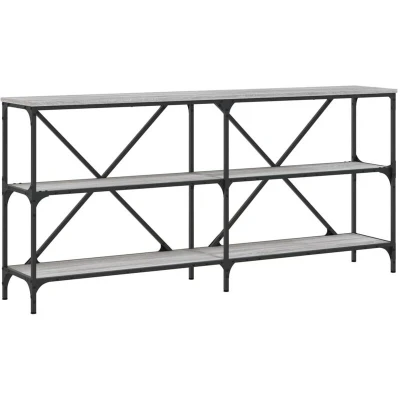 Image of vidaXL Console Table Grey Sonoma 160x30x75 cm Engineered Wood and Iron