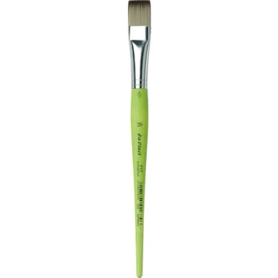 Image of Da Vinci 374 Series Flat Brush, Synthetic Fiber, Green, 21 x 1.64 30 cm