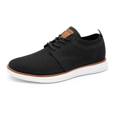 Image of Bruno Marc Men&#039;s KnitFlex Breeze Mesh Sneakers Oxfords Lace Up Lightweight Casual Walking Shoes,Size 7,Black,GRAND 01