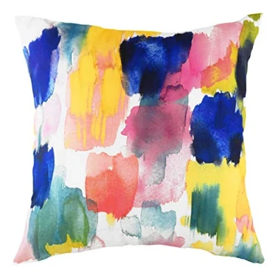 Image of Evans Lichfield Aquarelle Brushstrokes Feather Filled Cushion, Multi, 43 x 43cm