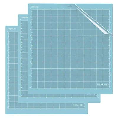 Image of REALIKE Light Grip Cutting mat for Cricut Explore Machine,Cricut Expression Machine Maker 30.48cmX30.48cm 12x12 inch Adhesive Sticky Mats 3Pack Replacement Vinyl Craft Sewing