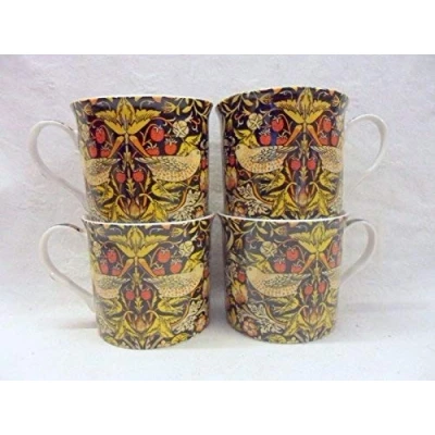 Image of Set of 4 China Palace Mugs in William Morris Birds Tapestry Design