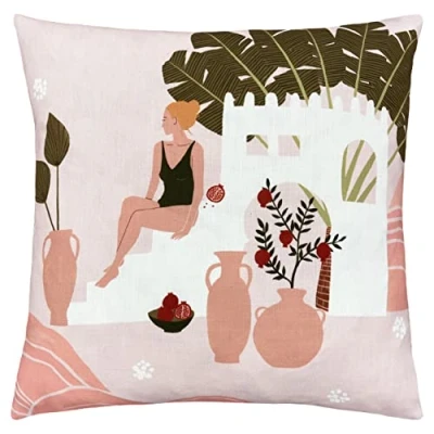 Image of furn. Nalani Global Feather Filled Cushion Sand Size 50x50x8cm