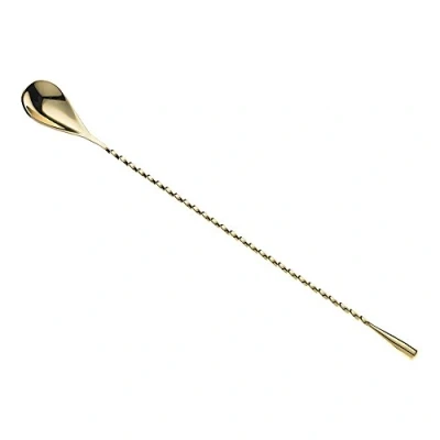 Image of Mercer Culinary Bar Spoon, Cocktail Stirrer, Gold, 30 cm Teardrop End
