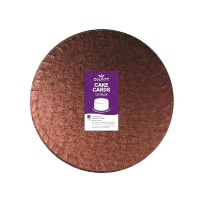 Image of Culpitt 7&quot; Round Cake Boards Brown 2.7mm Cards For Celebration Cakes, Birthday Treats, Tiers, Cupcakes, and More! 7 inch, Pack Of 10