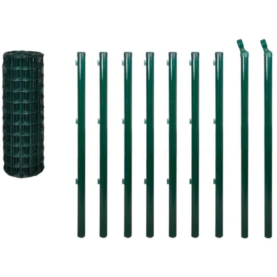Image of vidaXL Euro Fence Steel 10x1.5 m Green