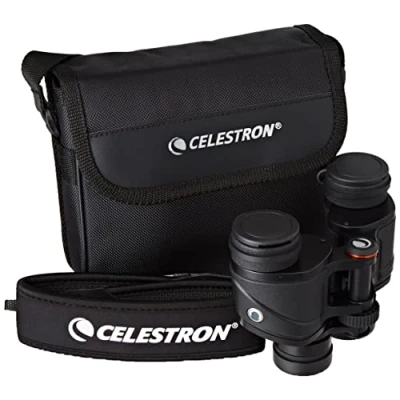 Image of CELESTRON Ultima Professional Binoculars 6.5x32mm (Powerful Binocular, 6.5X Magnification, Splash and Fog Resistant, Includes Case, Cloth Neck Strap) Color Black