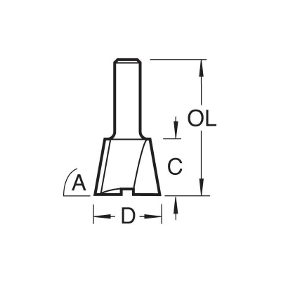 Image of Trend C041A 1/4&quot; TC Dovetail Cutter 104DEG 13mm