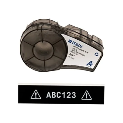 Image of Brady Vinyl Label Tape for Printer M211 &amp; M210 Self Adhesive Labels White on Black (19.05mm x 6.40m) M21 750 595 BK