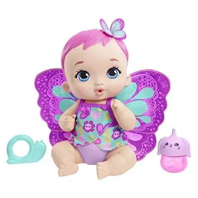Image of My Garden Baby Feed and Change Butterfly Doll (30 cm / 12 in), with Reusable Diaper, Removable Clothes &amp; Wings, Great Gift for Kids Ages 3Y+, GYP10