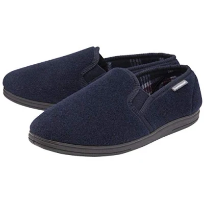 Image of Dunlop Lloyd Textile Navy Mens Slippers Size UK 12