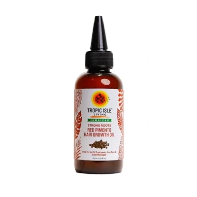 Image of Strong Roots Red Pimento Hair Growth Oil 118ml 100% natural Jamaican Black Castor and Infused with for Cleanses the Scalp &amp; Stimulates