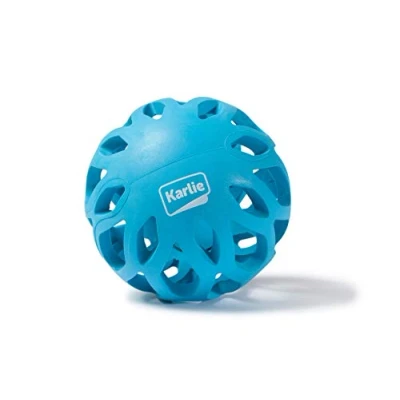 Image of Karlie GRID PLAYBALL, RUBBER KOKO, BLUE, 11 X 19, 5 CM, M