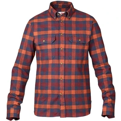 Image of Fjallraven Men&#039;s Skog M Long Sleeved T shirt, Blue, UK