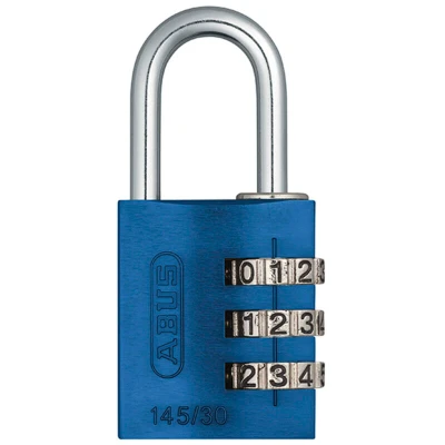 Image of Abus 145/30 30mm Aluminium Combination Padlock Blue 46577 ABU14530BLU