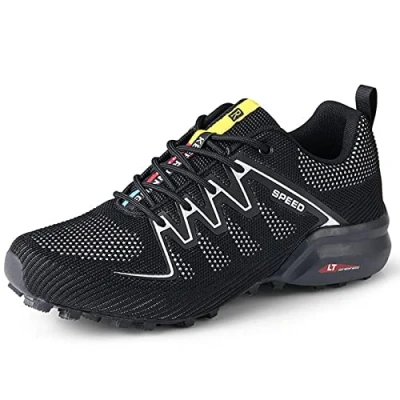 Image of KUXUAN Cycling Shoes Men Peloton Shoe Road Bike Mtb Shoes,Non slip and Breathable Casual Shoes,Black 42 EU