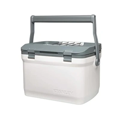 Image of Stanley Adventure Outdoor Cooler 15.1L Ice Cold For 36 Hours Cool Box BPA Free Chest Heavy Duty Camping Doubles as Seat Rugged Travel Coolbox Leakproof Polar White