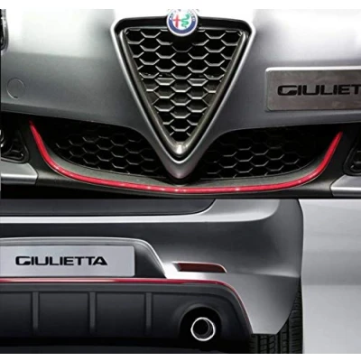 Image of Quattroerre Red Adhesive Profiles for Dam Bumper Full Front + Rear Alfa Romeo Giulietta