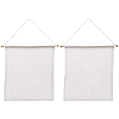 Image of Baker Ross AW249 Canvas Hanging Banners for Kids to Decorate Personalise and Display, Assorted, (Pack of 2)