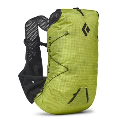 Image of BLACK DIAMOND Unisex&#039;s Distance 15 Liter Light &amp; Fast Backpack for Trail Running, Optical Yellow, Large, L