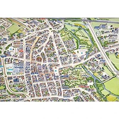 Image of Cityscapes Street Map Of Bury St Edmunds 400 Piece Jigsaw Puzzle 47cm x 32cm