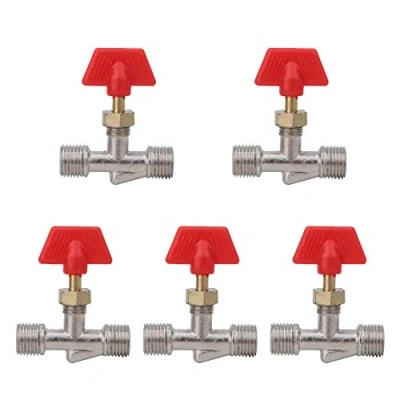 Image of 5 Pcs Air Compressor Needle Valve, 1/4in Spare Parts, Float Ball Valve Structure Tubing Pipe Hose Hoses Accessory