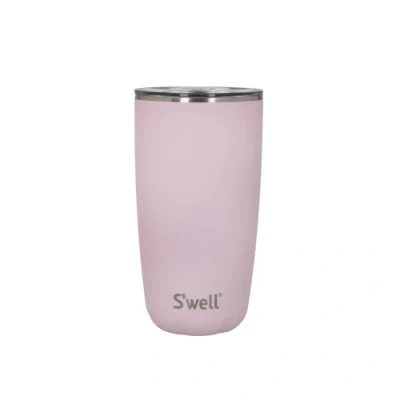 Image of S&#039;well Tumbler with Lid, 530ml, Pink Topaz, Vacuum Insulated Travel Cup Pop On for Hot and Cold Beverages, the Go up to 12h Cold/4h