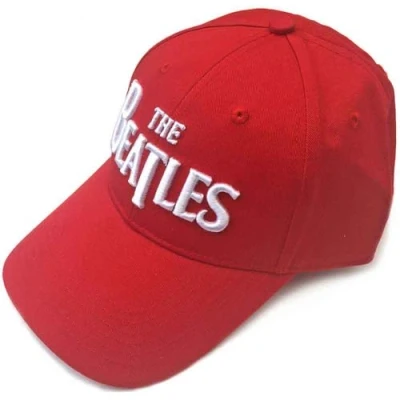Image of The Beatles Baseball Cap Classic Drop T Band Logo Official Red One Size