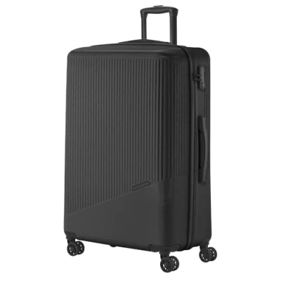 Image of travelite 4 wheel hard shell suitcase large 96 litres, luggage series BALI: ABS trolley with TSA combination lock, 77 cm