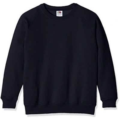 Image of Fruit of the Loom Unisex Kids Raglan Premium Sweater, Deep Navy, 12 13 Years (Manufacturer Size:34)