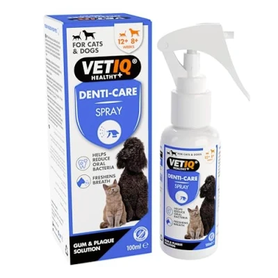 Image of VETIQ Denti Care Spray For Cats 12+ Weeks &amp; Dogs 8+ Weeks, Toothpaste Alternative to Help Reduce Oral Bacteria Freshens Breath, 100 ml