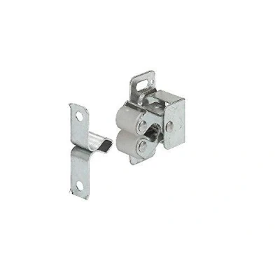 Image of Roller Catch Cupboard Cabinet Door Caravan Latch Twin Double Catches Silver x4