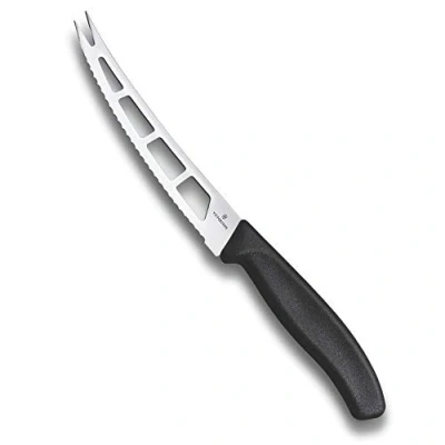 Image of Victorinox Swiss Classic, Butter and Cream Cheese Knife, Extra Sharp Blade, Wavy Edge, 13 cm, Stainless Steel, Black