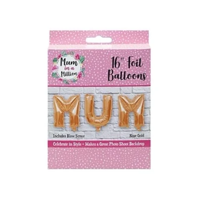 Image of Stunning Gold Foil &quot;Mum&quot; Balloon 40.64cm (1 Pc.) Unique &amp; Eye Catching Design Perfect for Mother&#039;s Day and Special Occasions