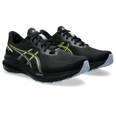 Image of Asics GT1000 13 GTX Road running shoes, Men&#039;s, Size: 6.5, Black/safety yellow Textile/synthetics