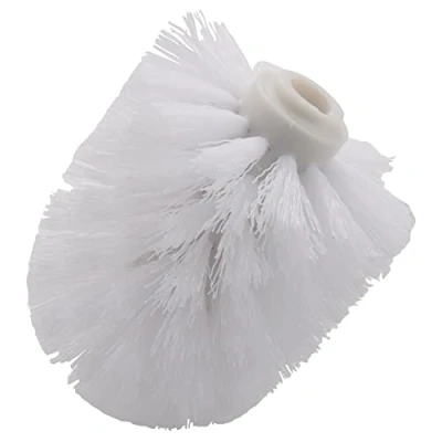 Image of RESFNSE Replacement Spare Bathroom Accessory Plain Plastic Toilet Cleaning Brushes Holders White (2x Heads)
