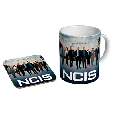 Image of stopper NCIS Cast Ceramic Coffee Mug + Coaster Gift Set