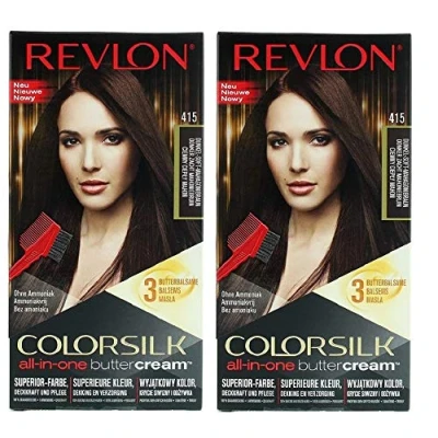 Image of Revlon Colorsilk Buttercream Lasting Color Dark Soft Mahogany Hair Colour 2 PACK